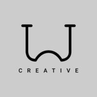 diseño de logotipo de símbolo de icono de letra w, diseño de vector de logotipo de tipo de línea minimalista y creativo