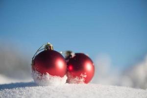 christmas ball in snow photo