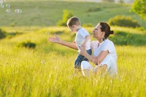 woman child bubble photo