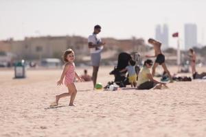 little cute girl at beach photo