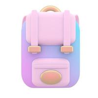 Bag backpack school education icon 3d render illustration. photo