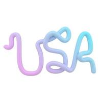 USA, 3d gold inscription on white background isolated. photo