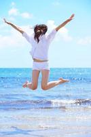 happy woman enjoy summer vacation photo