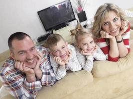 happy young family at home photo