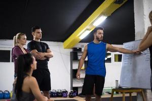 athletes getting instructions from trainer photo