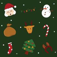 Elements of christmas seasonal. Icon vector. Santa and snowman illustration. vector