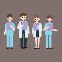 Group of doctors and nurses. flat design characters. Character design. vector illustration in flat design