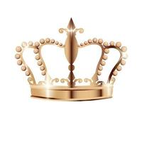 corona de oro aislada sobre fondos blancos. corona real vintage realista para rey o reina. símbolo de la realeza. ilustración vectorial para tarjeta vip, diseño de lujo vector