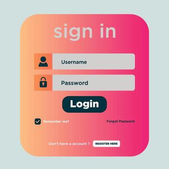 sign in.Vector template for your design. Website ui concept vector