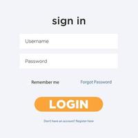 login panel, modern login page design template vector