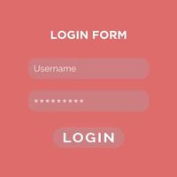 login form page. Vector template for your design. Website ui concept.