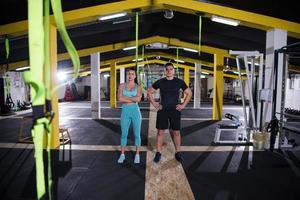 portrait of athletes at cross fitness gym photo