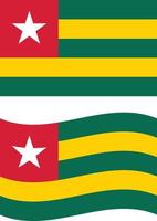 bandera nacional de togo con fondo de textura de papel. bandera de togo togo ondeando la bandera. estilo plano vector