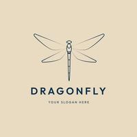 dragonfly line art logo, icon and symbol,  vector illustration design
