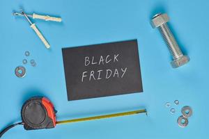 Black friday in hardware store concept photo