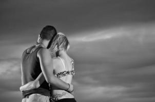 romantic urban couple dancing outdoor photo