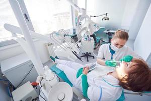 woman patient at the dentist photo