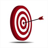 Vector illustration of an arrow hit the target. Applied as archery sports or business marketing goal