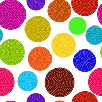 Colorful ellipse with dashed line seamless pattern isolated on a white background vector illustration