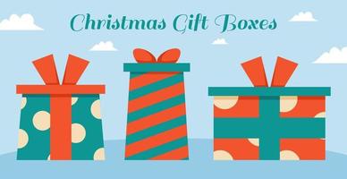 Christmas gift boxes template element design vector