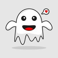 Cute ghost fly with smile vector illustration