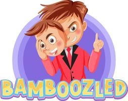 Bamboozled word text with cartoon character vector