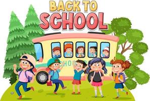 Back to school with student kids vector