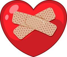 Isolated heart with plasters tape vector