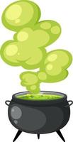 Witch magic potion pot on white background
