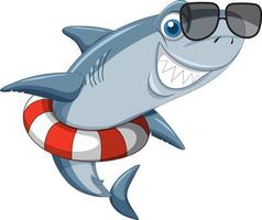 Smiling shark cartoon character vector