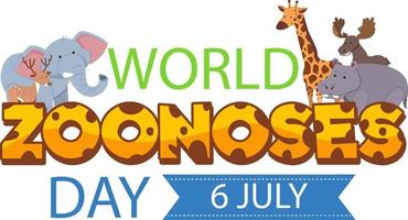 World zoonoses day banner design vector