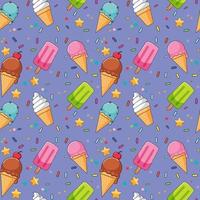 Sweet ice cream seamless pattern vector