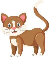 Little cute cat in cartoon style vector