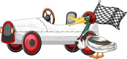 Soapbox derby race with duck vector