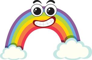 Rainbow with facial expression vector