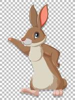 Cute rabbit on grid background vector