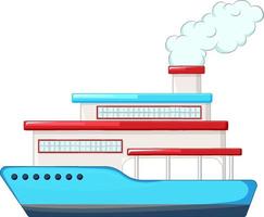 barco grande en color azul vector