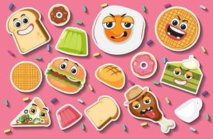 Food and dessert cartoon seamless pattern vector