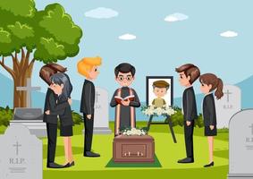 Funeral ceremony in Christian religion vector