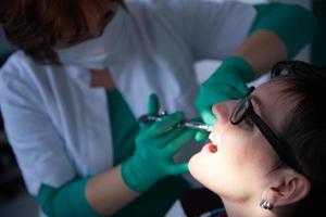 woman patient at the dentist photo