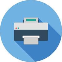 Printer VII Flat Long Shadow Icon vector