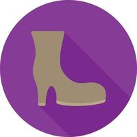 botas con tacones plana larga sombra icono vector