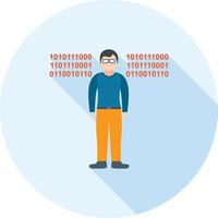 Nerd Flat Long Shadow Icon vector