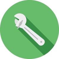 Wrench Flat Long Shadow Icon vector