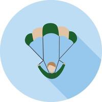 Parachuter Flat Long Shadow Icon vector