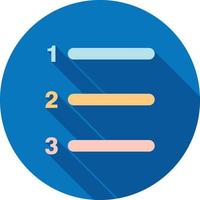 Numbered list Flat Long Shadow Icon vector