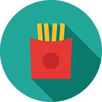 Fries Flat Long Shadow Icon vector