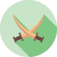 Two Swords Flat Long Shadow Icon vector