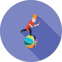 Juggling Sticks on Ball Flat Long Shadow Icon vector