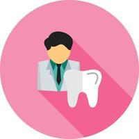 Dentist Flat Long Shadow Icon vector